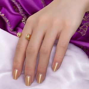 🆕️18K Gold Plated Trendy Adjustable Stainless Steel Ring - Fashion Open Design